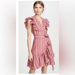 Rebecca Taylor | Red Stripe Wrap Dress Size 2